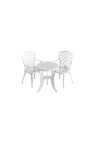 HubRom Set Mobilier Gradina HubRom, 1xMasa Rotunda(60x72), 3xScaun HITIT(43x42x50x92) Alb