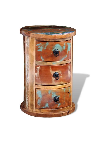 vidaxl Reclaimed Cabinet with 3 Drawers Solid Wood