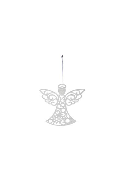 MT MALATEC Decorative Christmas pendants, 3 angels, with glitter, plastic, 10x9.x0.2 cm
