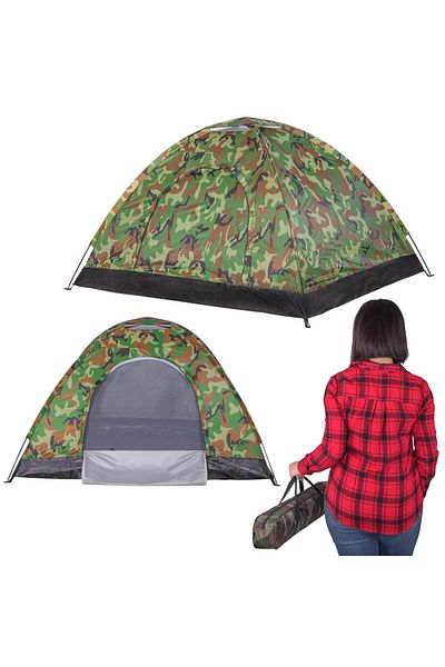 SERSIMO Beach or camping tent, waterproof, with UV protection, 2 seats, 200x150x110cm, camouflage