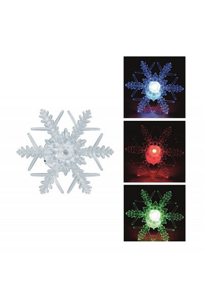 Home Multicolor Led Snowflake Figurine, Window Decoration, 10 Cm,