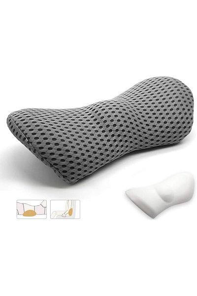 Saharaz Memory Foam Lumbar Support Back Cushion Pillow Balanced Firmness for Lower Back Pain Relief