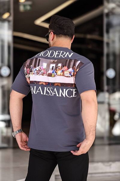 STOCX Oversize Men's T-Shirt - Modern Renaissance Printed Back Detail
