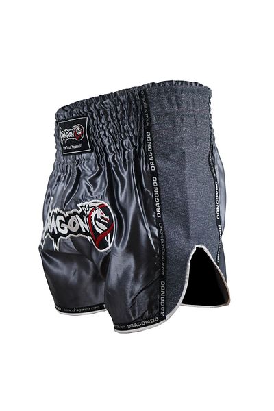 Dragondo Mt3076 Shiny Muay Thai Anthracite Kick Boxing Shorts
