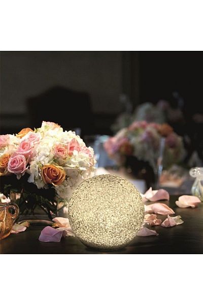 Home Decorative LED globe, diameter 12 cm, warm white light, battery powered