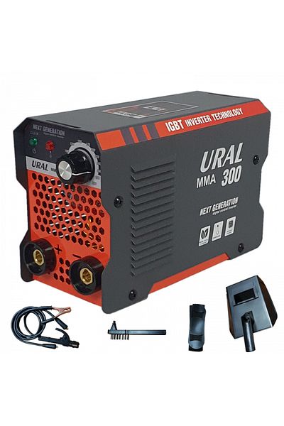 Uralmash Set Aparat Sudura Invertor, UralMash® 300, Afisaj Electronic, Accesorii Incluse, Profesional