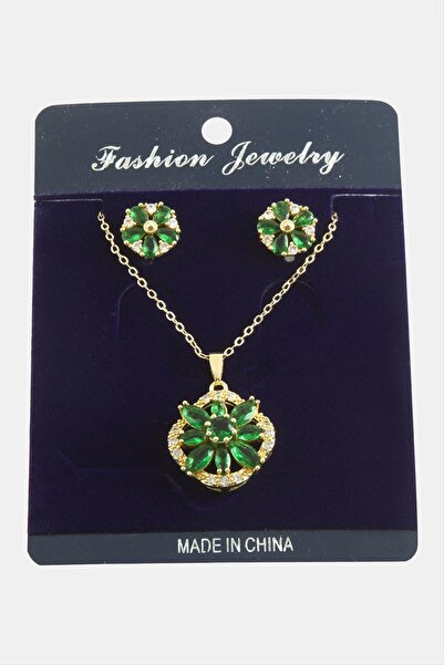 CT STONES Flower Zircon Stone Set Necklace