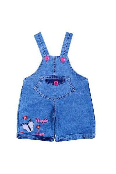 Bebekid Short Denim Overalls for Babies 'Summer', 100% Cotton, Blue, 98 CM, 3 Years