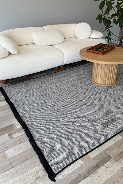 Aybek Rug Pera Sisal Yıkanabilir Dokuma Kaymaz Taban Gri Halı Yolluk Kilim