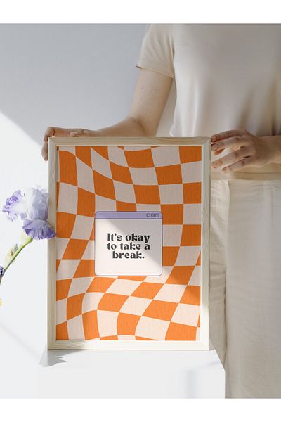studio duha Este ok să te odihnești Poster |   Tablou Motivațional fără cadru Poster retro Design motivațional