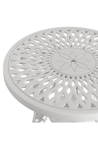 HubRom Set Mobilier Gradina HubRom, 1xMasa Rotunda(60x72), 2xScaun ISTANBUL(43x42x50x91) Alb