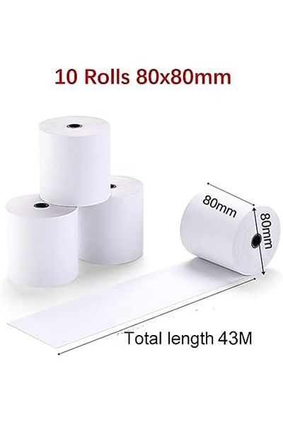 ECVV POS Thermal Receipt Printer Paper 80 x 80mm 10 Rolls