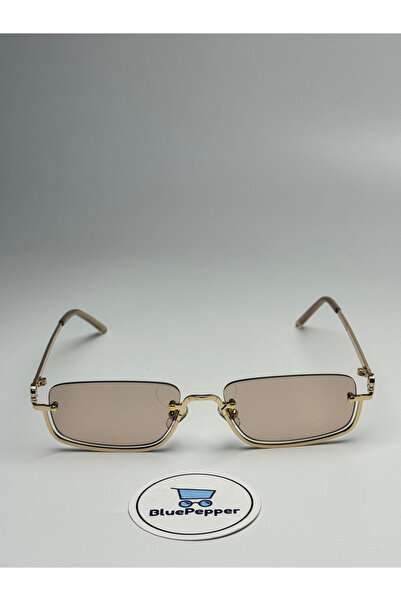 BluePepper Gupp V2 Pink Sunglasses Rectangle Gold Frame 55-17-140 Ekartman