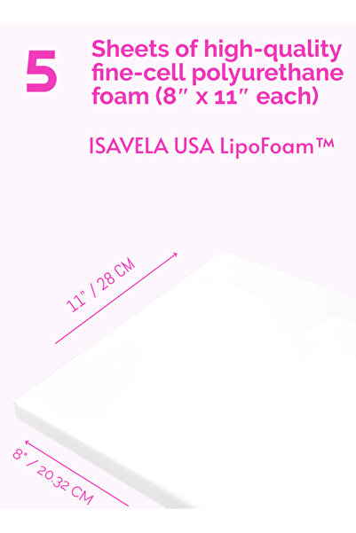 ISAVELA Premium Quality Lipo Foam5 Sheets Pack Post Surgery for Flattening Abdominal Compression(LPF05)