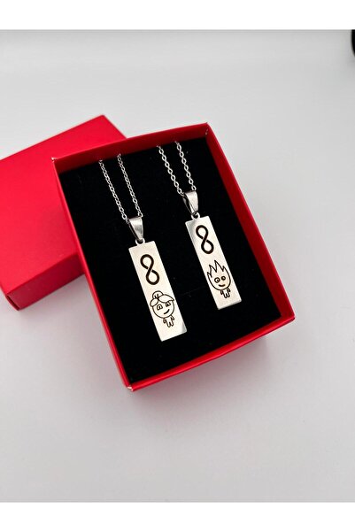 Sepetten Eve Ateş ve Su Çift Kolyesi Sonsuz Aşk Kolyesi Sevgili bilekliği 14 şubat sevgililer günü Hediyesi