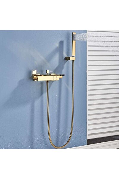 CasaVie Baterie de cad cu cascad i du de mn, auriu lucios, cod 1302