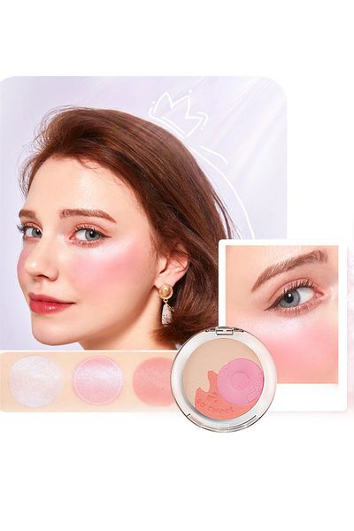 Colorina 4 Pcs Multi-Colored Blush Powder Set, Long Lasting Contour and Highlighter Palette for Cheek & Eye
