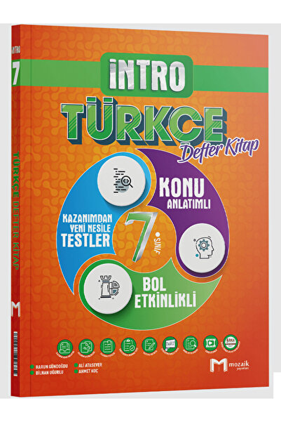 Evrensel İletişim Yayınları 7.Sınıf Mozaik İNTRO Türkçe Defter Kitap / Konu A...