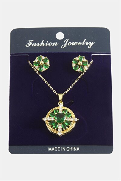 ZERO LAND قلادة من مجموعة SEPETIM مرصعة بأحجار الزركون على شكل زهرة - ملونة