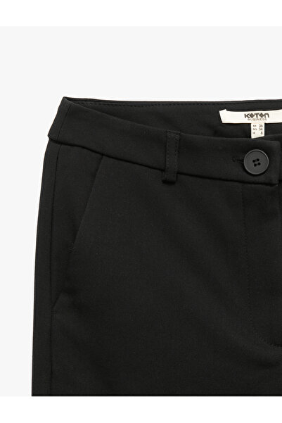 Koton Normal Bel Yan Cepli Kumaş Cigarette Pantolon