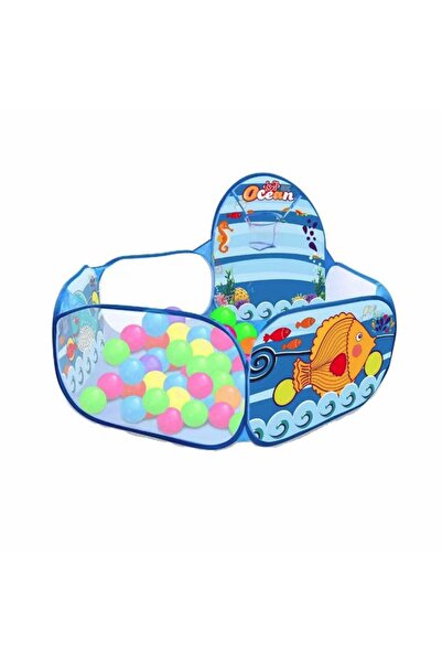 OEM Piscina pentru copii cu cos de baschet si 50 de bile incluse Ocean