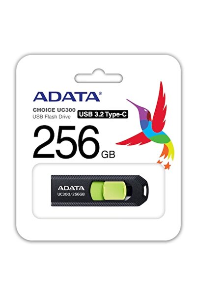 Adata Stick de memorie USB UC300, 256 GB, USB Tip-C, Negru-Verde