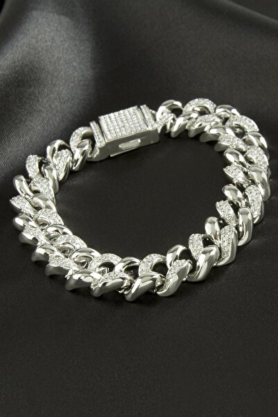 feryal Luxury Chain Steel Bracelet with Zircon Stone