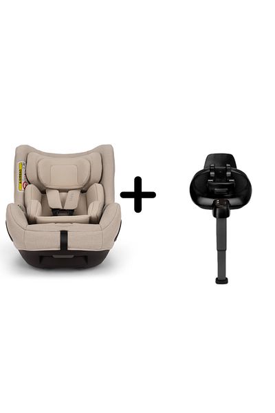 Nuna - Set scaun auto rotativ TODL next Biscotti, 40-105 cm + BASE next i-Size isofix, testat ADAC