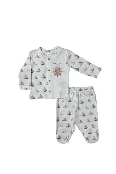Luggi Baby Jacquard Men's Booties Pajama Set