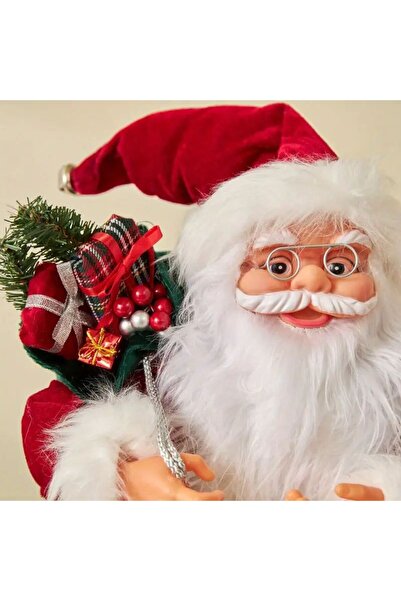 PROCART Decorative Santa Claus, height 30 cm, gift bag and wreath