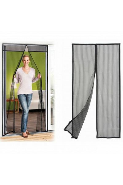 OEM Plasa insecte cu inchidere magnetica, 100 x 210 cm, gri