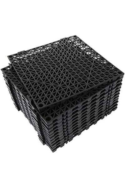 FWEEK FengWu 12 Pack 12" Interlocking Rubber Bathroom Flooring Tiles Non-Slip Pool Mat Splicing Shower Mat