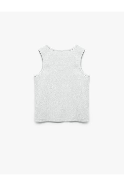 Koton Βαμβακερό Crop Singlet με λεπτομέρεια από πέτρα