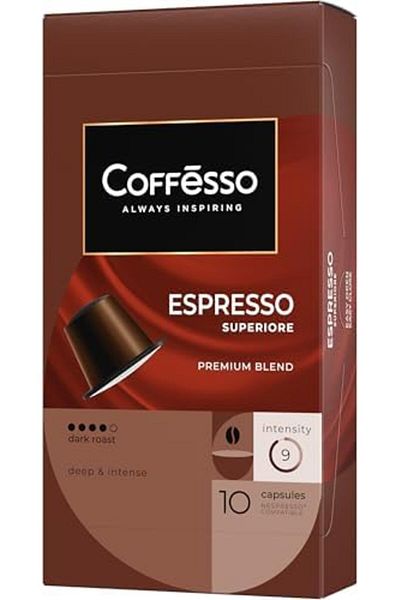 Coffesso Espresso Superiore Capsule Machine Compatible Coffee, 100% Arabica, 10 Pods, 50g (10x5g)
