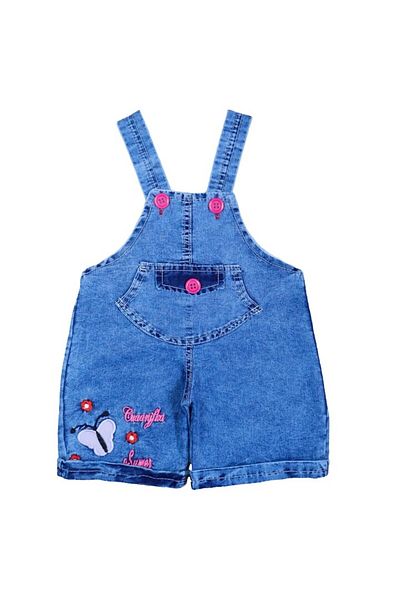 Bebekid Short Denim Overalls for Babies 'Summer', 100% Cotton, Blue, 98 CM, 3 Years