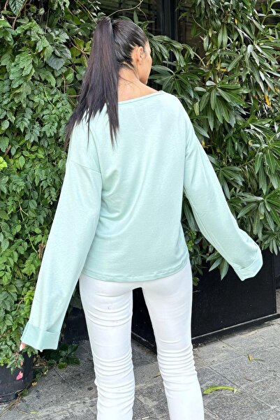 NEW LAVİVA Mint Fold Sleeve Cotton Blouse