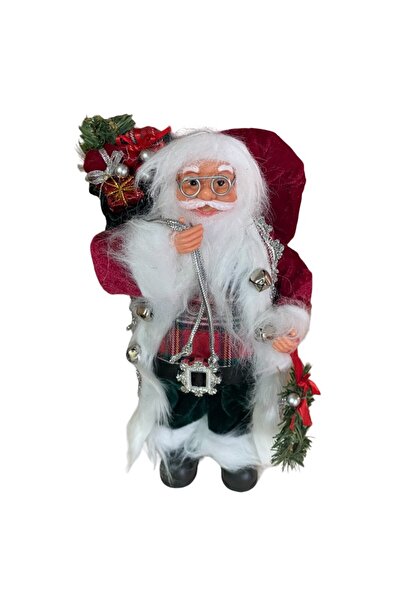 PROCART Decorative Santa Claus, height 30 cm, gift bag and wreath