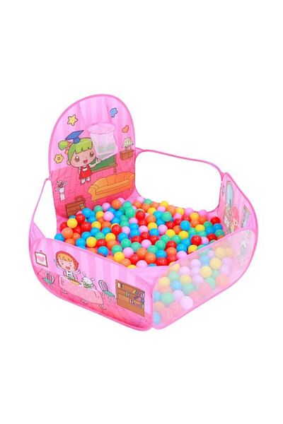 OEM Piscina pentru fetite cu cos de baschet si 50 de bile incluse