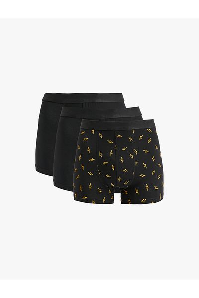 Koton Cotton Lightning Printed 3-Piece Boxer Set