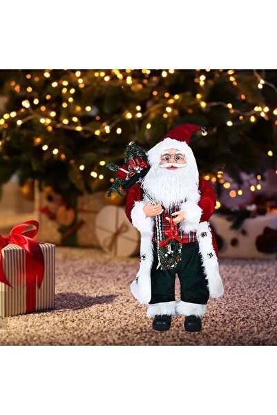 PROCART Decorative Santa Claus, height 30 cm, gift bag and wreath