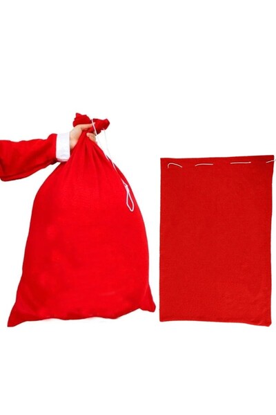 PROCART Geantă Moș Crăciun, închidere cu șnur, 40x60 cm, roșie