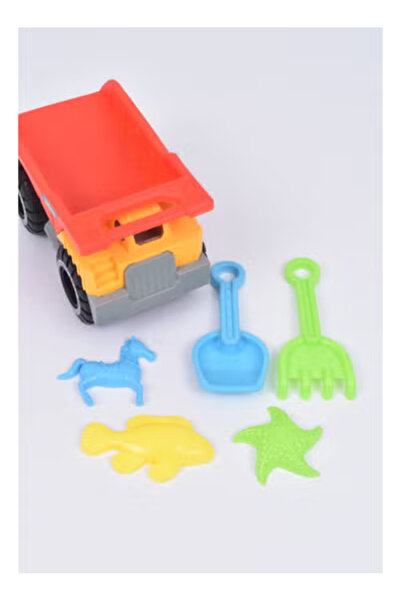 Fun Moment مجموعة لعب رمل الشاطئ للأطفال مع شاحنة وقوالب رمل - 6 قطع