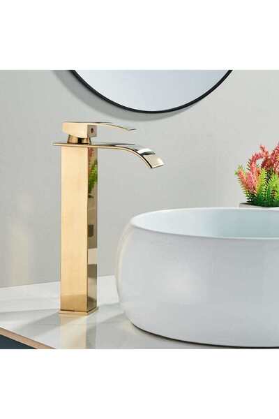 CasaVie Baterie lavoar Milly1523, din alama cu montare in blat, auriu nichela...