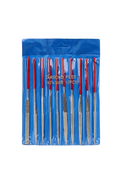 OEM Trusa, set 10 pile de precizie, diamantate, diverse forme, 140 x 3 mm