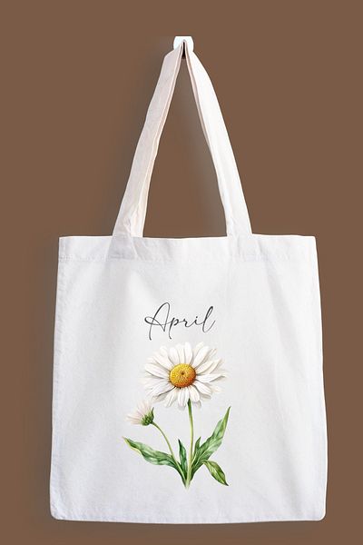 designedfy April Daisy Printed Cloth Bag, Tote Bag