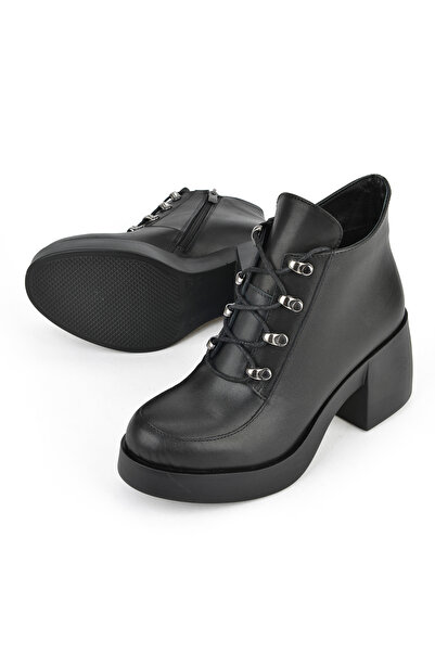 Ziya , Γυναικείες μπότες από γνήσιο δέρμα 1531050Z26105354K Μαύρο