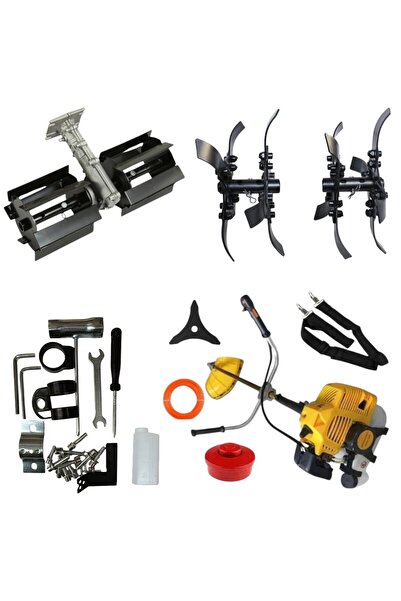 Campion Motocoasă Benzină 8.5 CP 52CC, Set Tuns iarbă, Cultivator și Prășitoa...