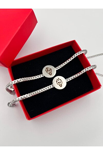 Sepetten Eve Ateş ve Su Çift Bilekliği İtalyan Snake Sevgili bilekliği 14 şubat sevgililer günü Hediyesi