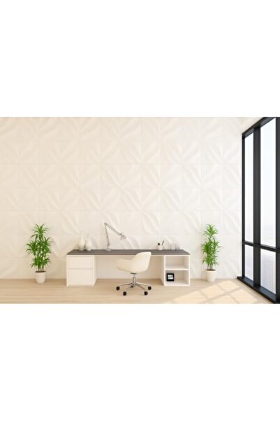 Generic JMK- 10 Pc, 3D Geometric Wall Panel, Modern Decorative Diamond Pattern, White Colour, Textured Desig