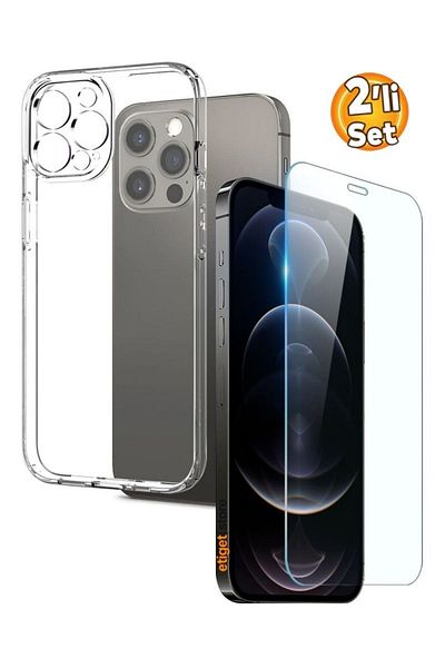 Etiget مجموعة حافظة شفافة لهاتف iPhone 12 Pro + واقي شاشة زجاجي